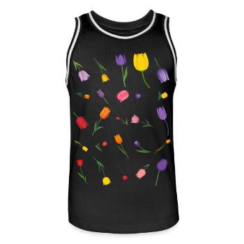 Source - Maillot de basket Homme - noir/blanc - Devant - AI Model Male 185 dark (185cm)