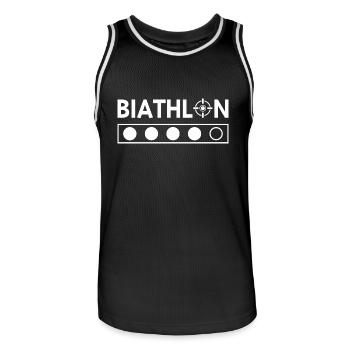 Biathlon T-shirt - Men's Basketball Jersey - black/white - Front - AI Model Male 185 dark (185cm)