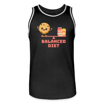 balanced cookie fastfood Diet - Männer Basketball-Trikot - Schwarz/Weiß - Vorne - AI Model Male 185 dark (185cm)