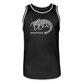 Welsdompteur Welsflüsterer Welsangler - Männer Basketball-Trikot - Schwarz/Weiß - Vorne - AI Model Male 185 dark (185cm)