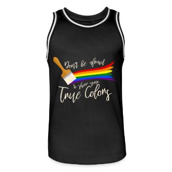 Gay Pride - Maillot de basket Homme - noir/blanc - Devant - AI Model Male 185 dark (185cm)