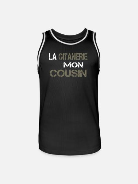 La gitanerie mon cousin - Maillot de basket Homme - noir/blanc