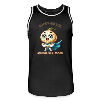 Superheld - Retter der Tränen - Männer Basketball-Trikot - Schwarz/Weiß - Vorne - AI Model Male 185 dark (185cm)