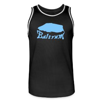 Tatouage Baltrum - Maillot de basket Homme - noir/blanc - Devant - AI Model Male 185 dark (185cm)