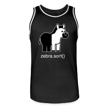 Sortiertes Zebra - Männer Basketball-Trikot - Schwarz/Weiß - Vorne - AI Model Male 185 dark (185cm)