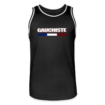 Gauchiste - Maillot de basket Homme - noir/blanc - Devant - AI Model Male 185 dark (185cm)