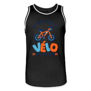 Né pour faire du vélo avec papa – Body Bébé Bio - Maillot de basket Homme - noir/blanc - Devant - AI Model Male 185 dark (185cm)