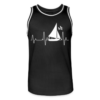 navigation à voile - Maillot de basket Homme - noir/blanc - Devant - AI Model Male 185 dark (185cm)