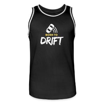 Geboren, um sich treiben zu lassen - Männer Basketball-Trikot - Schwarz/Weiß - Vorne - AI Model Male 185 dark (185cm)