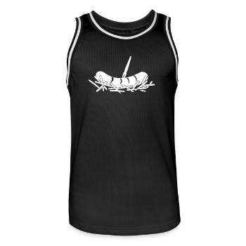 French fries currywurst - Men's Basketball Jersey - black/white - Front - AI Model Male 185 dark (185cm)