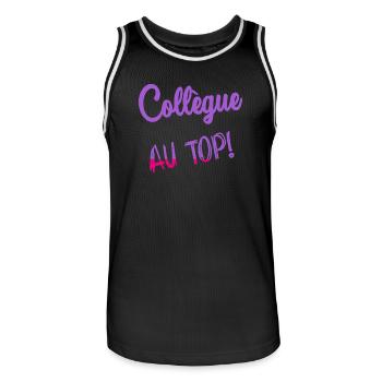 KOLLEGE - Männer Basketball-Trikot - Schwarz/Weiß - Vorne - AI Model Male 185 dark (185cm)