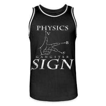 physicien - Maillot de basket Homme - noir/blanc - Devant - AI Model Male 185 dark (185cm)