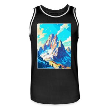 Dachstein Österreich Vintage Reiseplakat Souvenir - Männer Basketball-Trikot - Schwarz/Weiß - Vorne - AI Model Male 185 dark (185cm)
