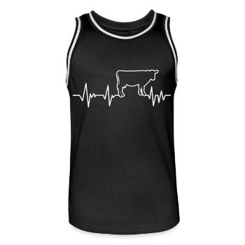 Kuh Herzschlag von Kühen - Männer Basketball-Trikot - Schwarz/Weiß - Vorne - AI Model Male 185 dark (185cm)