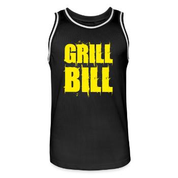 Lustiges Grill Bill BBQ Spruch Geschenk Shirt - Männer Basketball-Trikot - Schwarz/Weiß - Vorne - AI Model Male 185 dark (185cm)