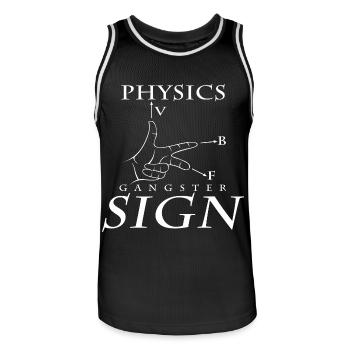 Physique Gangster Sign Cool cadeau physicien - Maillot de basket Homme - noir/blanc - Devant - AI Model Male 185 dark (185cm)