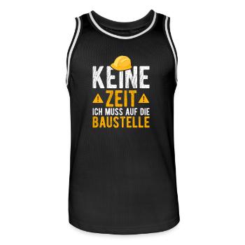 Keine Zeit ich muss auf die Baustelle - Männer Basketball-Trikot - Schwarz/Weiß - Vorne - AI Model Male 185 dark (185cm)