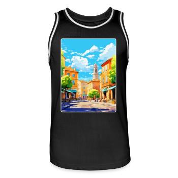 Aix En Provence Frankreich Vintage Reiseposter WPA - Männer Basketball-Trikot - Schwarz/Weiß - Vorne - AI Model Male 185 dark (185cm)
