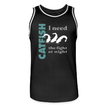 Catfish fishing fight with the strong catfish - Men's Basketball Jersey - black/white - Front - AI Model Male 185 dark (185cm)