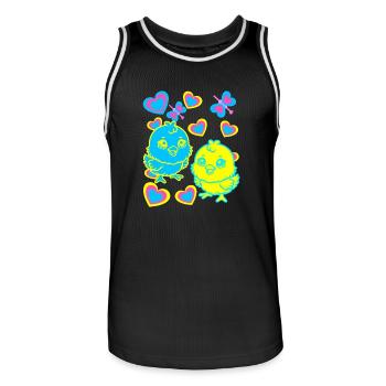 Küken Ostern Kind Kinder - Männer Basketball-Trikot - Schwarz/Weiß - Vorne - AI Model Male 185 dark (185cm)