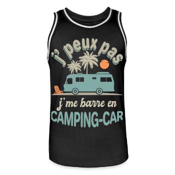 Camping-Car Je Me Barre Humour Voyage Liberté - Maillot de basket Homme - noir/blanc - Devant - AI Model Male 185 dark (185cm)
