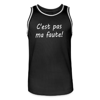 C'est pas ma faute ! - Maillot de basket Homme - noir/blanc - Devant - AI Model Male 185 dark (185cm)