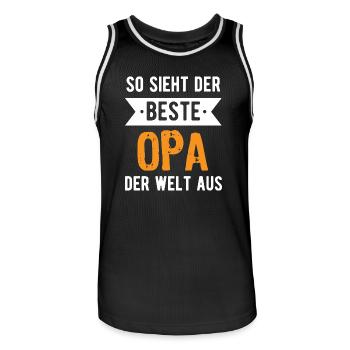 So sieht der beste Opa der Welt aus - Männer Basketball-Trikot - Schwarz/Weiß - Vorne - AI Model Male 185 dark (185cm)