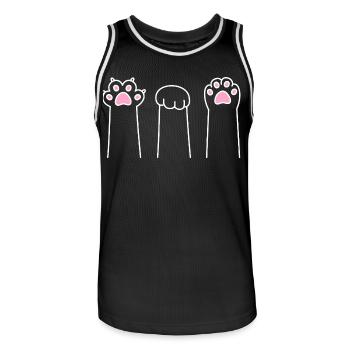 Cat Paw Game Cat Paws Scissors Stone Paper - Maillot de basket Homme - noir/blanc - Devant - AI Model Male 185 dark (185cm)