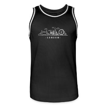 London Hauptstadt England Skyline Tower-Bridge - Männer Basketball-Trikot - Schwarz/Weiß - Vorne - AI Model Male 185 dark (185cm)
