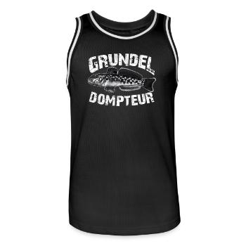 Grundeln fischen angeln - Männer Basketball-Trikot - Schwarz/Weiß - Vorne - AI Model Male 185 dark (185cm)