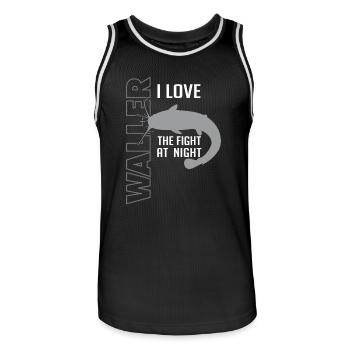 Waller fischen Nachtangeln Angler und Anglerin - Männer Basketball-Trikot - Schwarz/Weiß - Vorne - AI Model Male 185 dark (185cm)