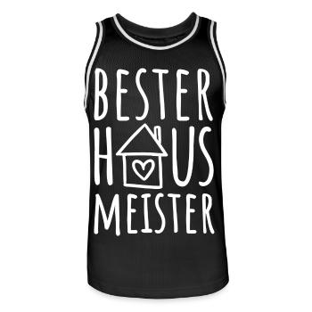 Bester Hausmeister - Männer Basketball-Trikot - Schwarz/Weiß - Vorne - AI Model Male 185 dark (185cm)