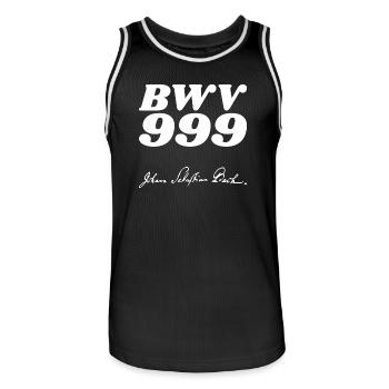 Johann Sebastian Bach BWV 999 - Maillot de basket Homme - noir/blanc - Devant - AI Model Male 185 dark (185cm)