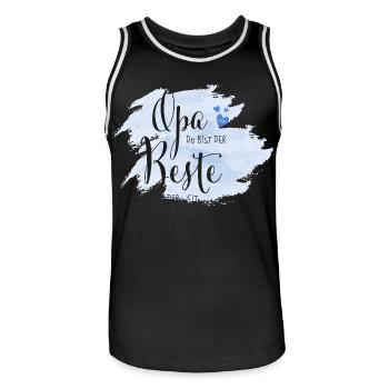 Opa du bist der Beste der Welt - Männer Basketball-Trikot - Schwarz/Weiß - Vorne - AI Model Male 185 dark (185cm)