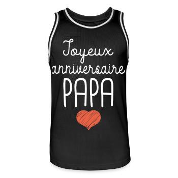 Joyeux Anniversaire Papa Cadeau Humour - Maillot de basket Homme - noir/blanc - Devant - AI Model Male 185 dark (185cm)