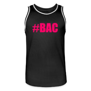 BAC. BACCALAUREAT. BREVET. DNB. EXAMEN. BRAVO - Maillot de basket Homme - noir/blanc - Devant - AI Model Male 185 dark (185cm)