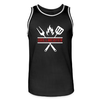 grillmeister - Männer Basketball-Trikot - Schwarz/Weiß - Vorne - AI Model Male 185 dark (185cm)