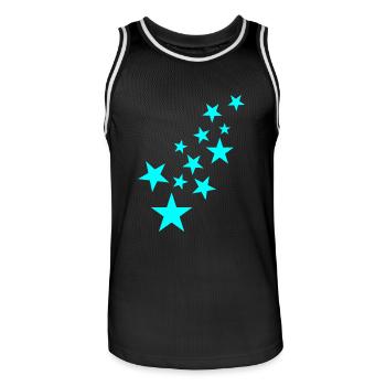 Stern Sternchen Muster Symbol - Männer Basketball-Trikot - Schwarz/Weiß - Vorne - AI Model Male 185 dark (185cm)