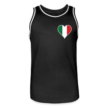 Coeur d'Italie avec cadre blanc - Maillot de basket Homme - noir/blanc - Devant - AI Model Male 185 dark (185cm)