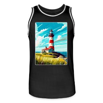 Plymouth England Uk Vintage Reiseplakat Souvenir - Männer Basketball-Trikot - Schwarz/Weiß - Vorne - AI Model Male 185 dark (185cm)