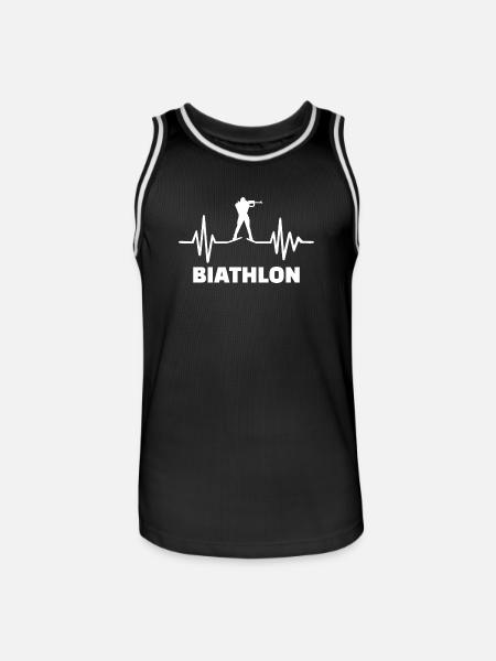 heartbeat biathlon - Men's Basketball Jersey - black/white