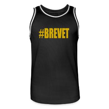 BAC. BACCALAUREAT. BREVET. DNB. EXAMEN. BRAVO - Maillot de basket Homme - noir/blanc - Devant - AI Model Male 185 dark (185cm)