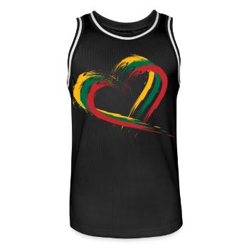 Herz Bürste Flagge Litauens - Männer Basketball-Trikot - Schwarz/Weiß - Vorne - AI Model Male 185 dark (185cm)