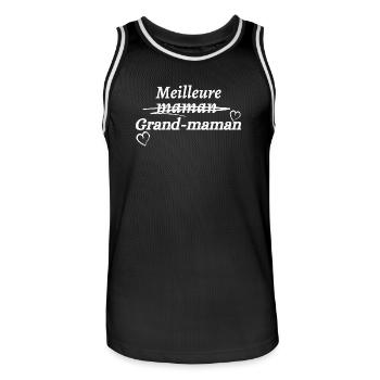 meilleure grand-maman - Maillot de basket Homme - noir/blanc - Devant - AI Model Male 185 dark (185cm)