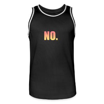 no sticker - Männer Basketball-Trikot - Schwarz/Weiß - Vorne - AI Model Male 185 dark (185cm)
