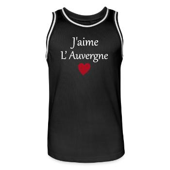 J'aime l'auvergne - Maillot de basket Homme - noir/blanc - Devant - AI Model Male 185 dark (185cm)
