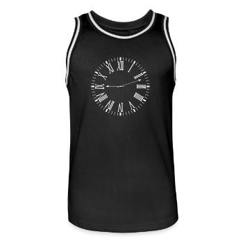Horloge romaine - Maillot de basket Homme - noir/blanc - Devant - AI Model Male 185 dark (185cm)