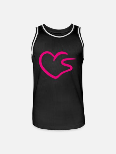 Herz Buchstabe S Anfangsbuchstabe Rosa - Männer Basketball-Trikot - Schwarz/Weiß