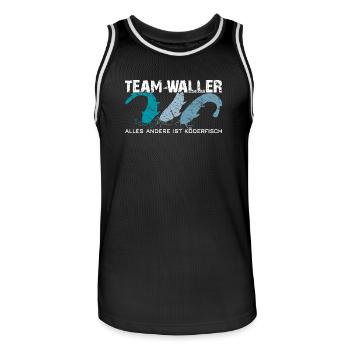 Wels angeln Waller fischen Team Waller - Männer Basketball-Trikot - Schwarz/Weiß - Vorne - AI Model Male 185 dark (185cm)