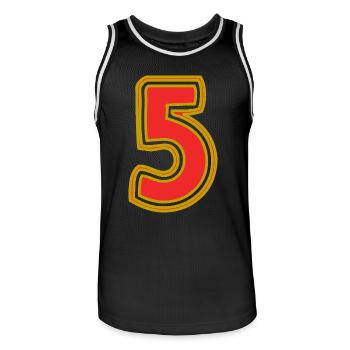 5 - Men's Basketball Jersey - black/white - Front - AI Model Male 185 dark (185cm)